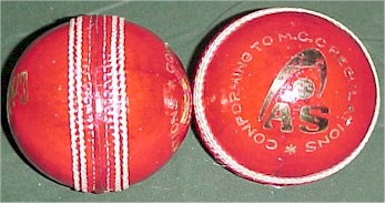 [This is a picture of the cricket ball. It is used for day matches as it